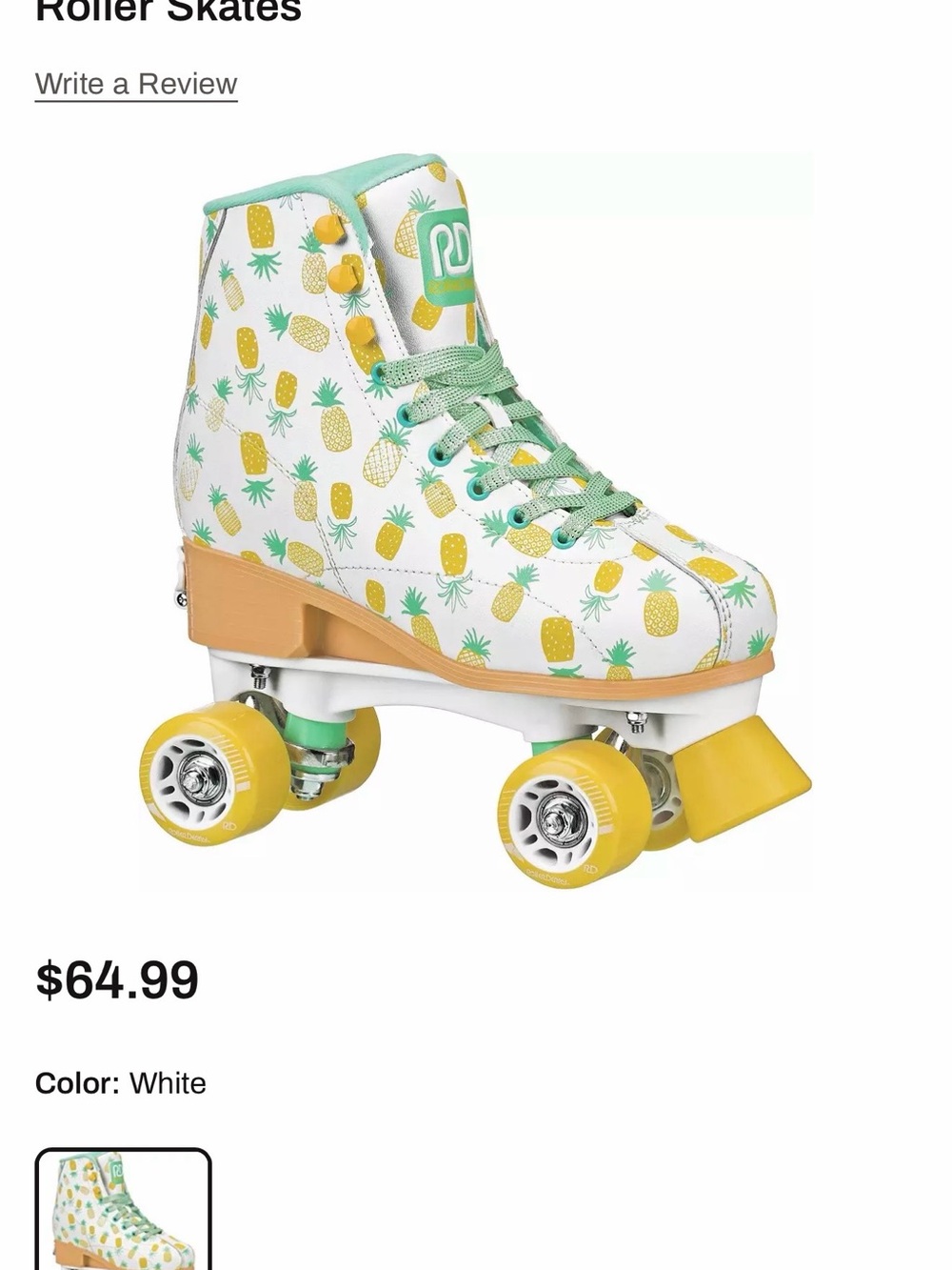 Roller Derby Candi GRL Lucy Pineapple Adjustable Skates for Girls